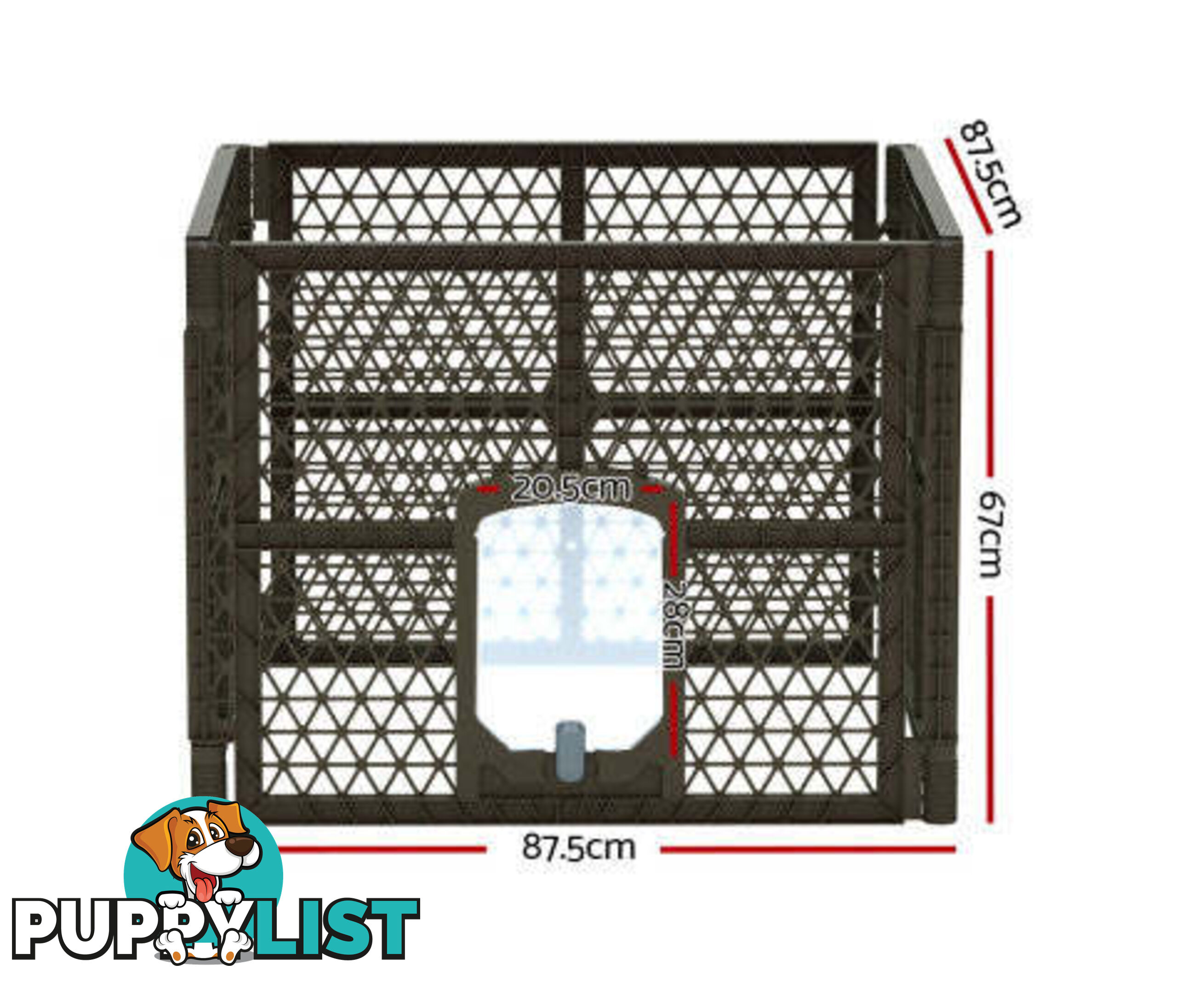 i.Pet Pet Dog Playpen Enclosure Panel Fence Puppy Cage Plastic Play Pen Foldable - PET-DOGPLAYPEN-PL-6-BR