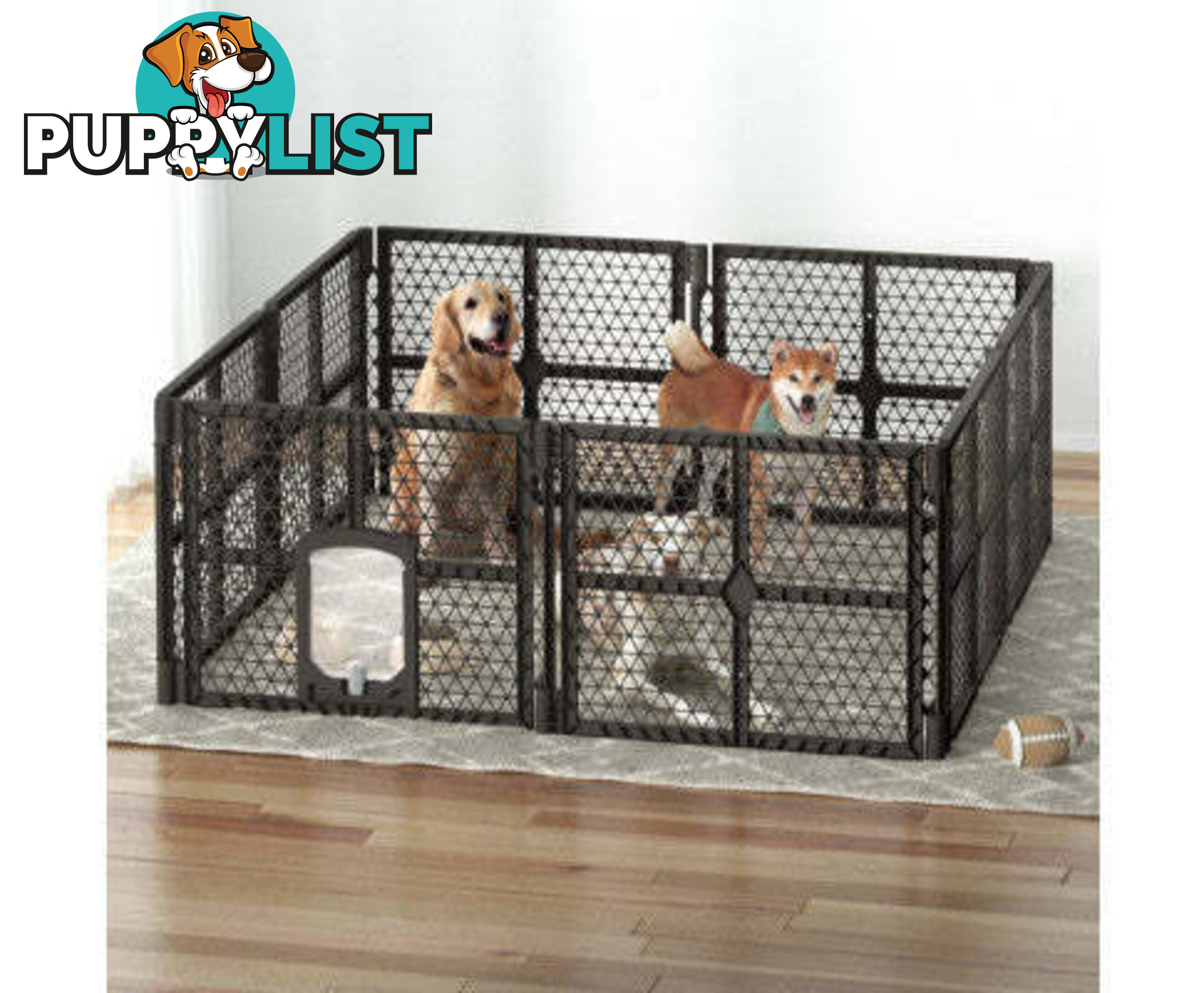 i.Pet Pet Dog Playpen Enclosure Panel Fence Puppy Cage Plastic Play Pen Foldable - PET-DOGPLAYPEN-PL-6-BR