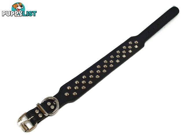 Staffy Leather Studded Dog Collar - Beau Pets - JPP-1043-BLK