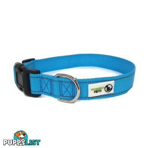 Nylon w/Reflective Stitching Dog Collar - Moondidley Pets - MDPCOLREFXSGRN