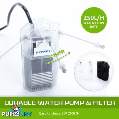 Aquarium Starfire Glass Fish Tank Set Filter Pump 16L - V274-AQ-FT16L