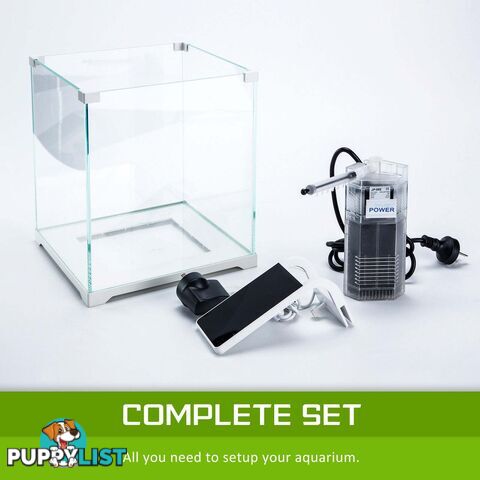 Aquarium Starfire Glass Fish Tank Set Filter Pump 16L - V274-AQ-FT16L