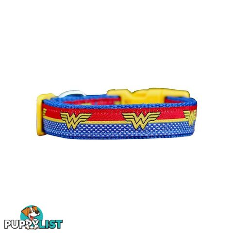 Wonder Woman Dog Collar - Hand Made by The Bark Side - TBSWONSML