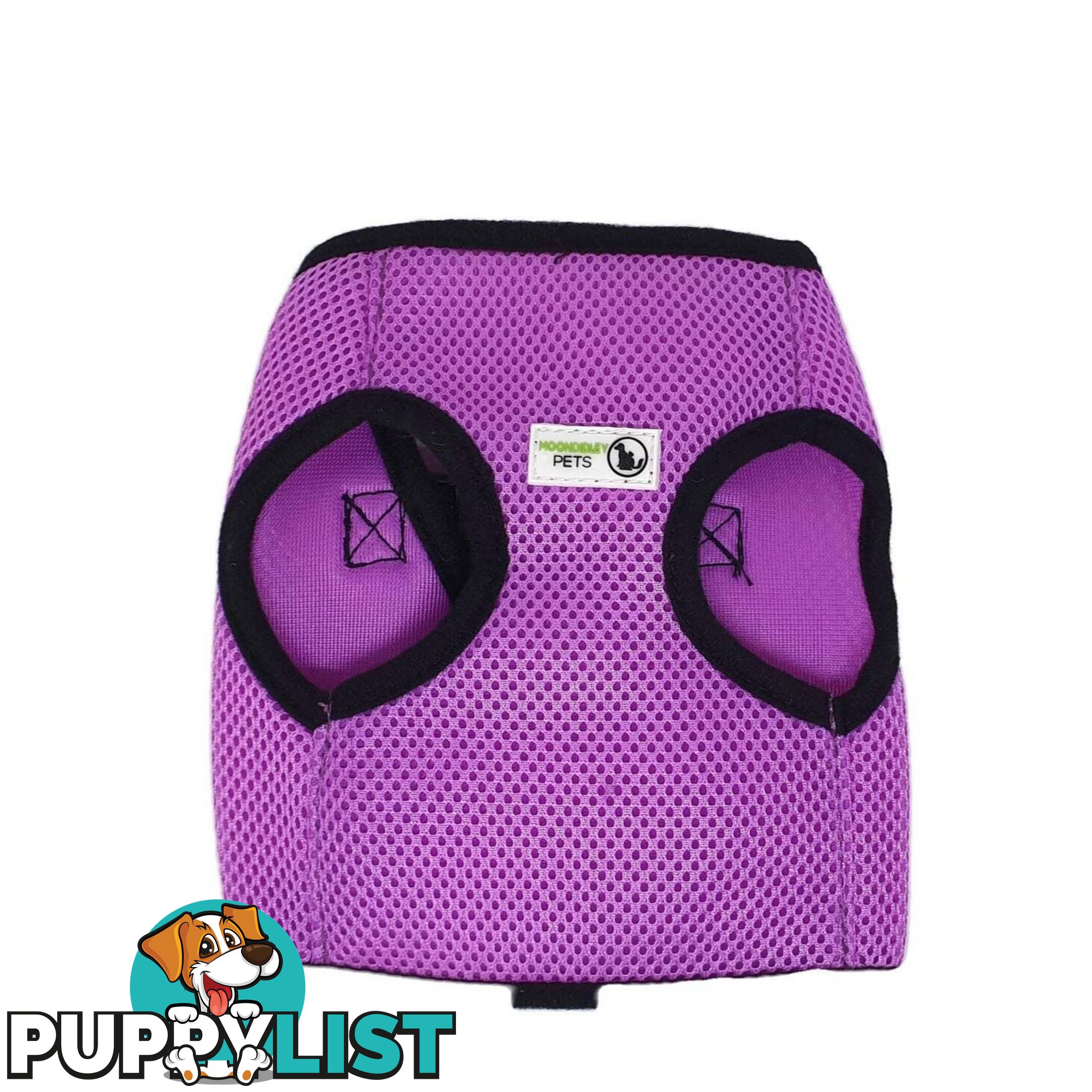 Vest Harness Pet Dog-Cat Step-in Velcro and Buckle Attachments - Moondidley Pets - MDPVESTXSBLK
