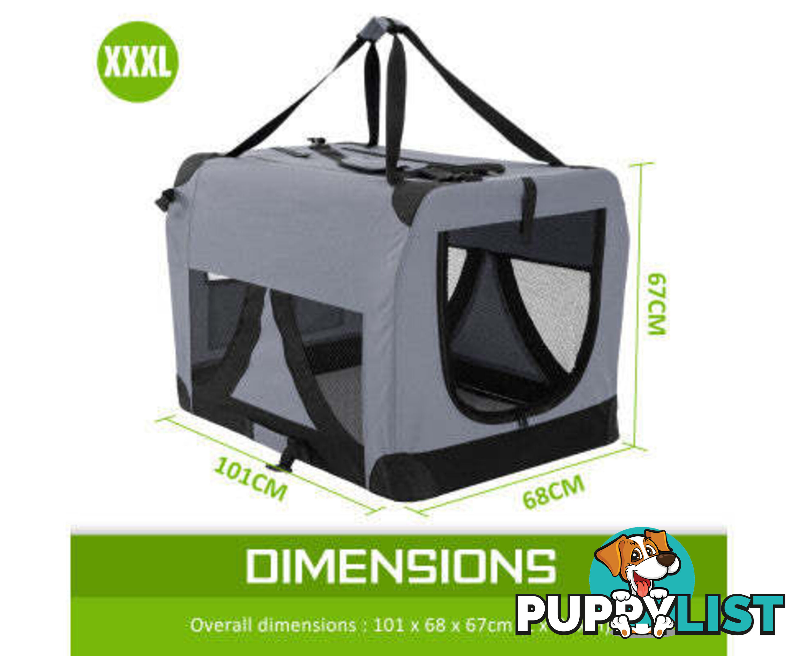 Paw Mate Portable Soft Dog Cage Crate Carrier - V274-PET-3002L-BU