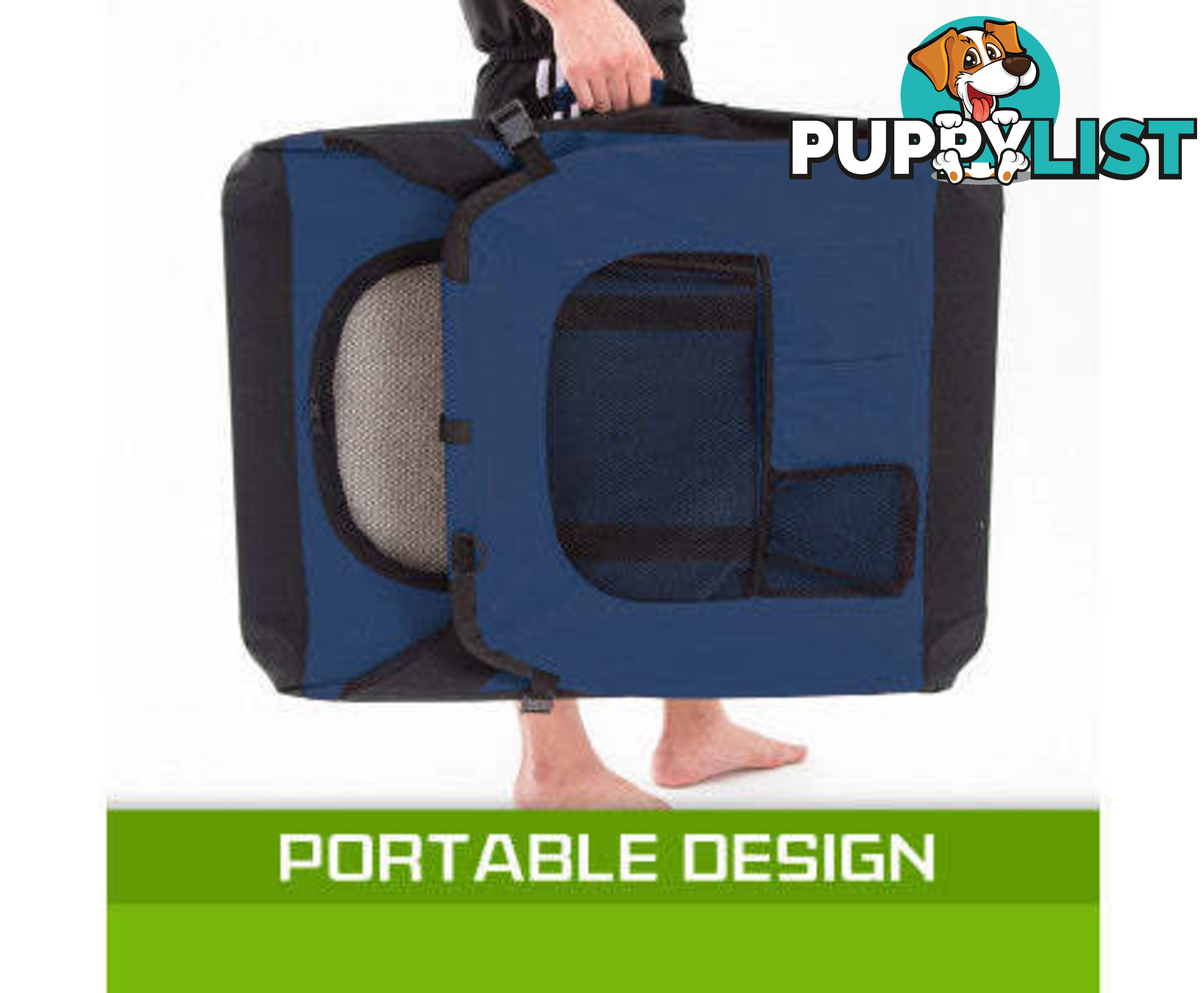 Paw Mate Portable Soft Dog Cage Crate Carrier - V274-PET-3002L-BU