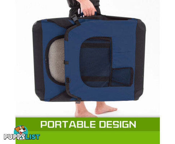 Paw Mate Portable Soft Dog Cage Crate Carrier - V274-PET-3002L-BU