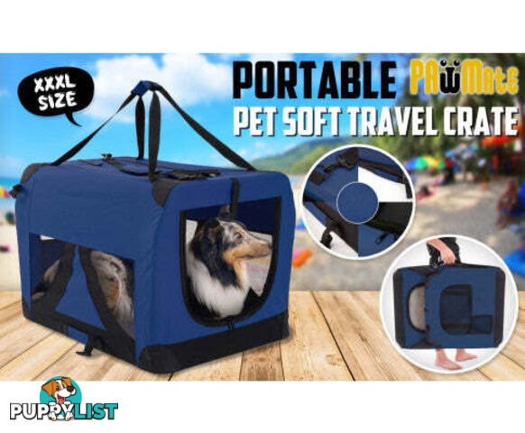 Paw Mate Portable Soft Dog Cage Crate Carrier - V274-PET-3002L-BU