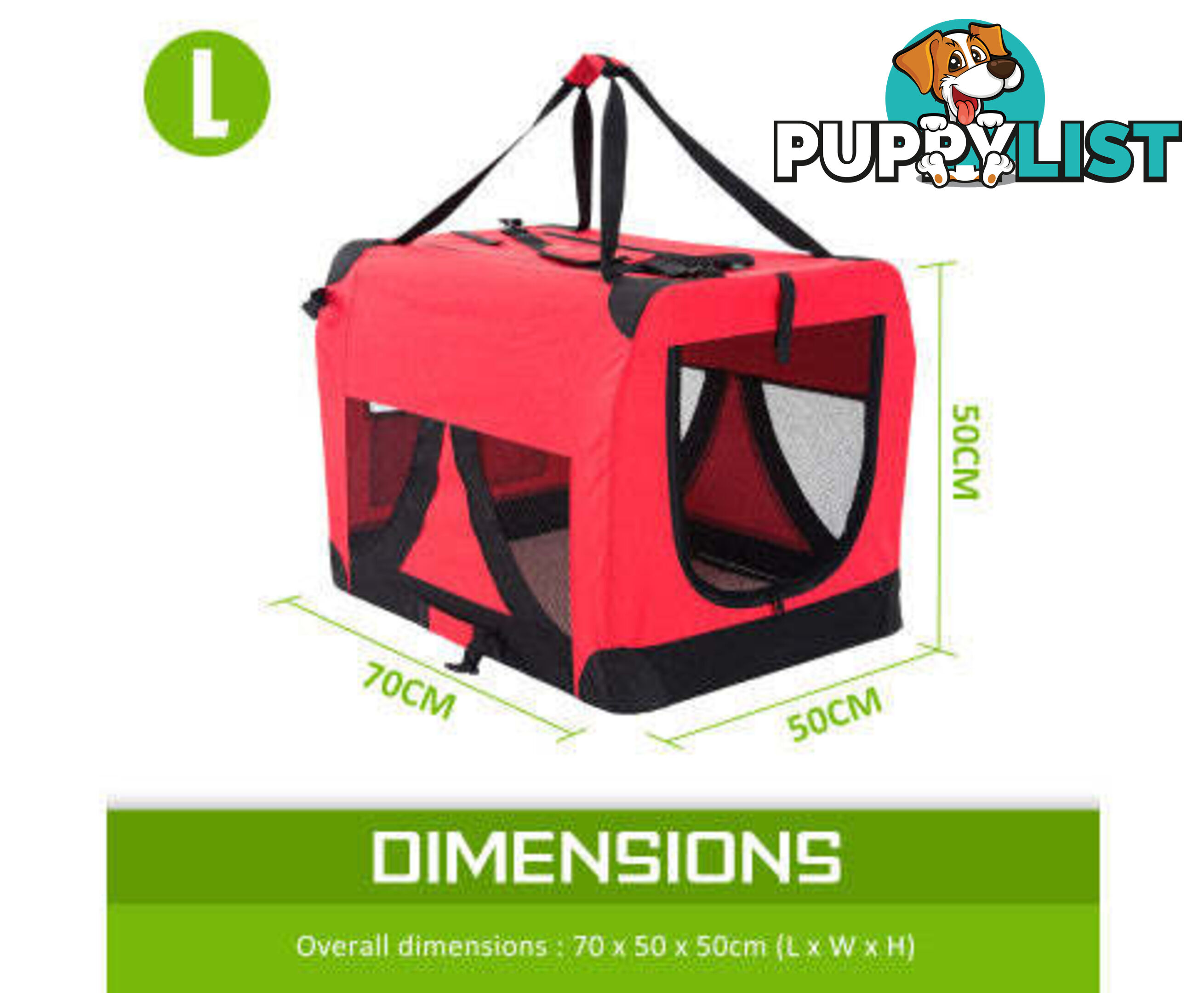 Paw Mate Portable Soft Dog Cage Crate Carrier - V274-PET-3002L-BU