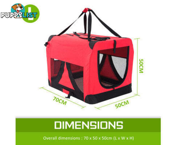 Paw Mate Portable Soft Dog Cage Crate Carrier - V274-PET-3002L-BU