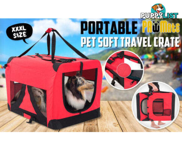 Paw Mate Portable Soft Dog Cage Crate Carrier - V274-PET-3002L-BU