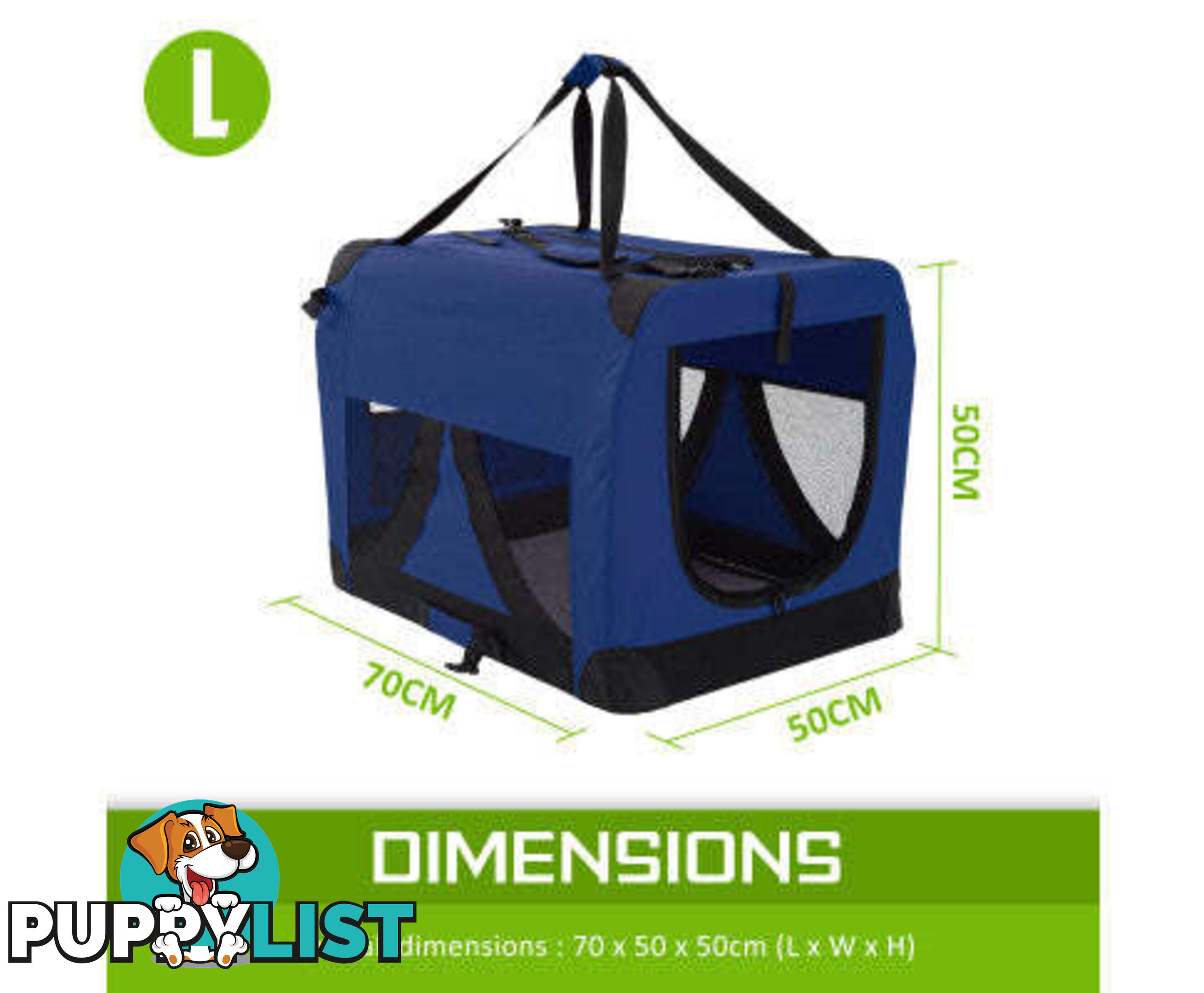 Paw Mate Portable Soft Dog Cage Crate Carrier - V274-PET-3002L-BU