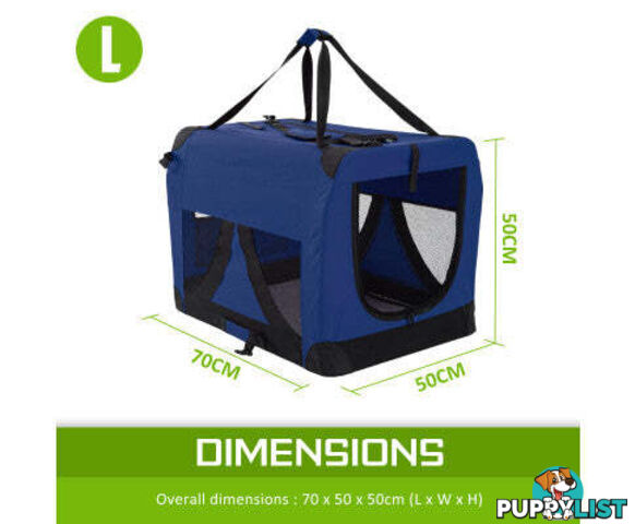 Paw Mate Portable Soft Dog Cage Crate Carrier - V274-PET-3002L-BU