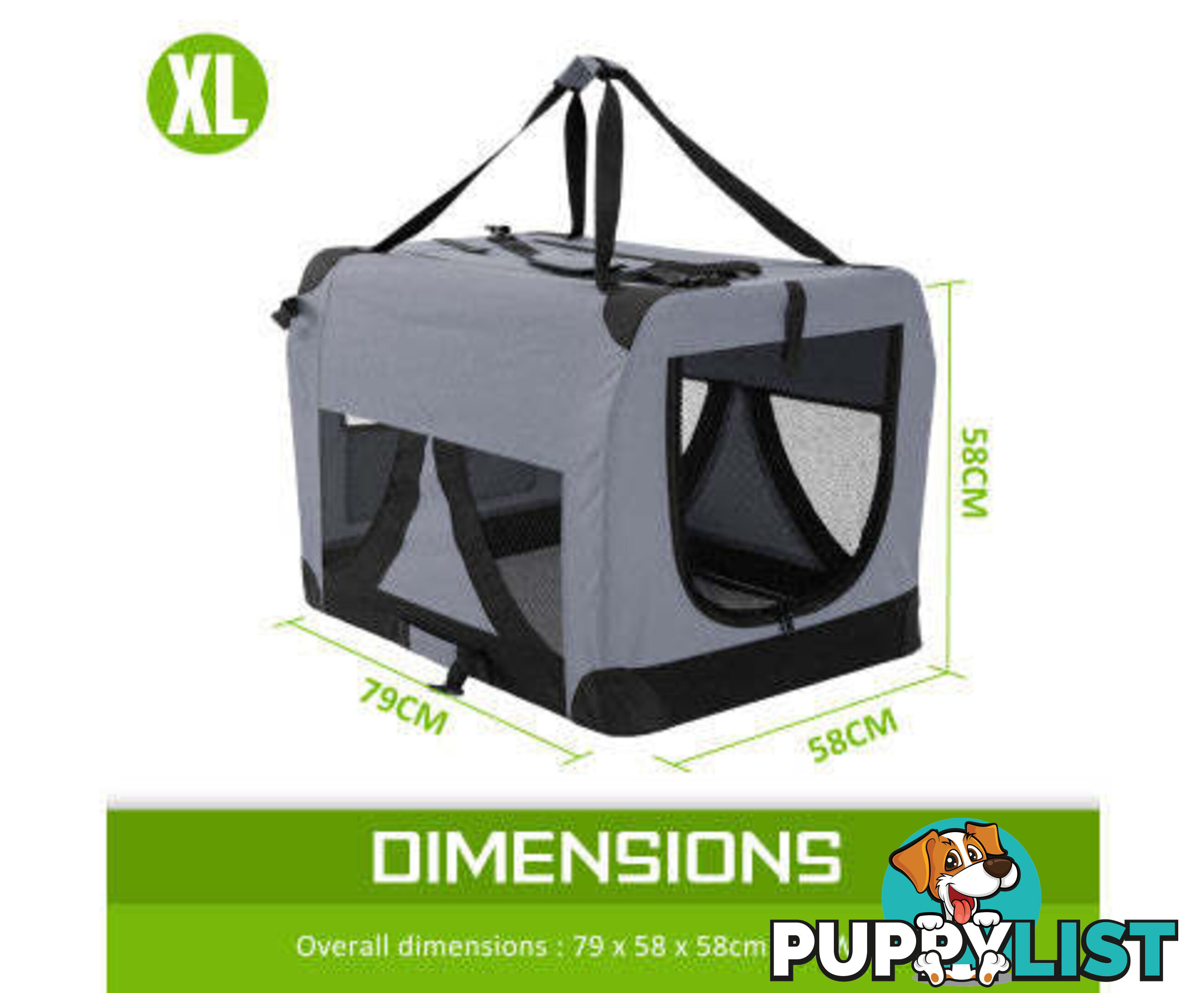 Paw Mate Portable Soft Dog Cage Crate Carrier - V274-PET-3002L-BU
