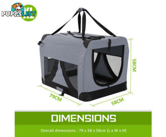 Paw Mate Portable Soft Dog Cage Crate Carrier - V274-PET-3002L-BU
