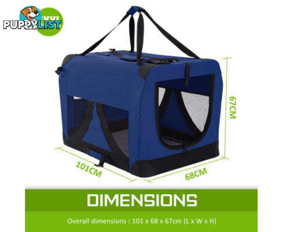 Paw Mate Portable Soft Dog Cage Crate Carrier - V274-PET-3002L-BU