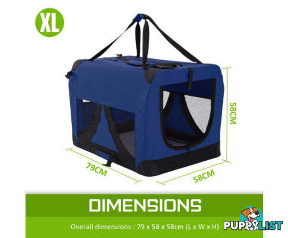 Paw Mate Portable Soft Dog Cage Crate Carrier - V274-PET-3002L-BU