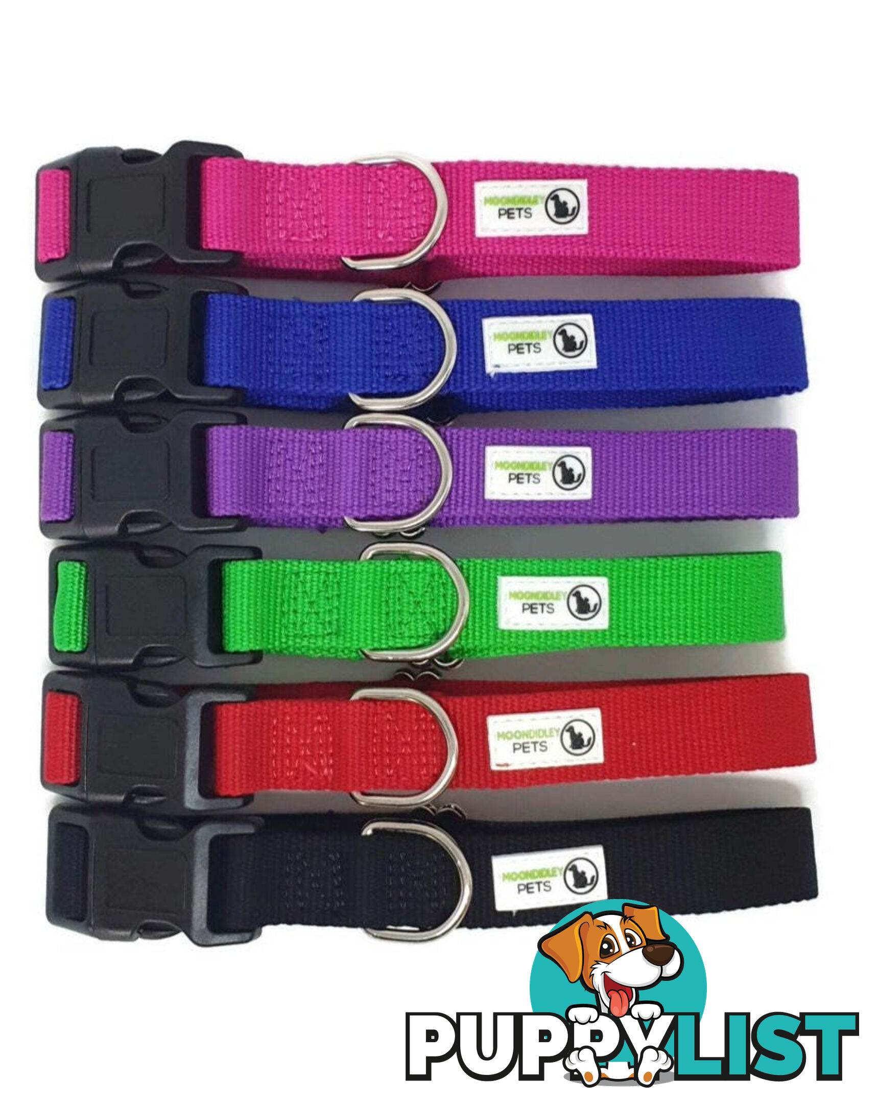 100% Pure Bamboo Fibre Dog Collar Plastic Buckle - Moondidley Pets - MDPCOLBAMMRED