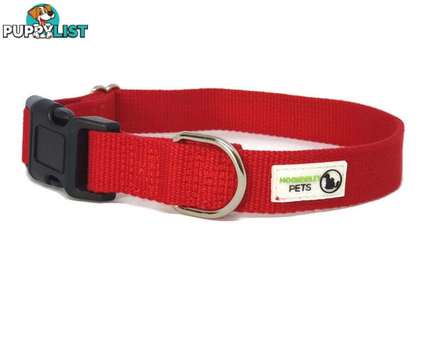 100% Pure Bamboo Fibre Dog Collar Plastic Buckle - Moondidley Pets - MDPCOLBAMMRED
