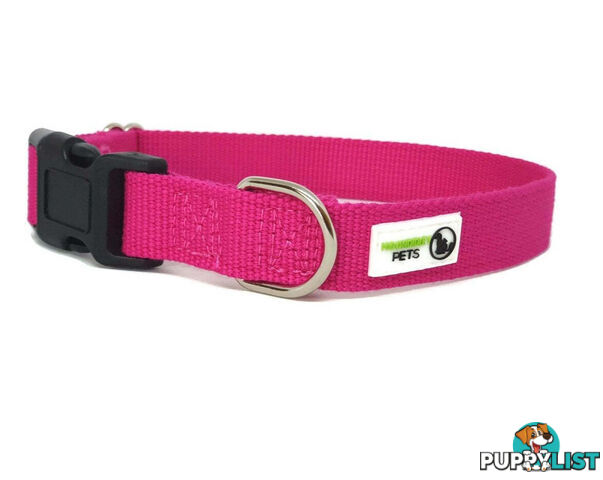 100% Pure Bamboo Fibre Dog Collar Plastic Buckle - Moondidley Pets - MDPCOLBAMMRED