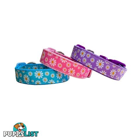 Daisy Dog Collar -  Hand Made by The Bark Side - TBSDAISPNK