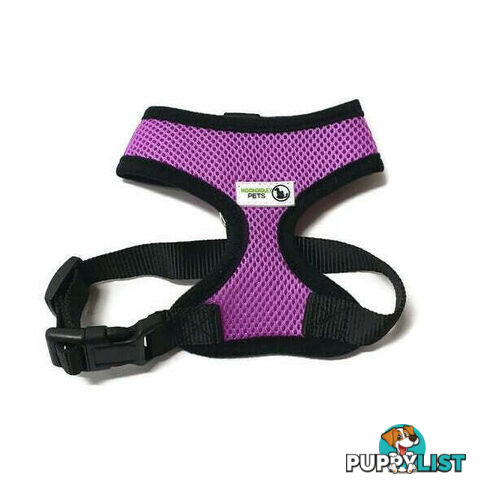 Pet Harness Soft Air Mesh Padded Adjustable  - Moondidley Pets - MDPHARMESXSLBL
