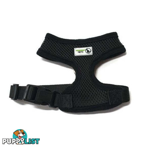 Pet Harness Soft Air Mesh Padded Adjustable  - Moondidley Pets - MDPHARMESXSLBL