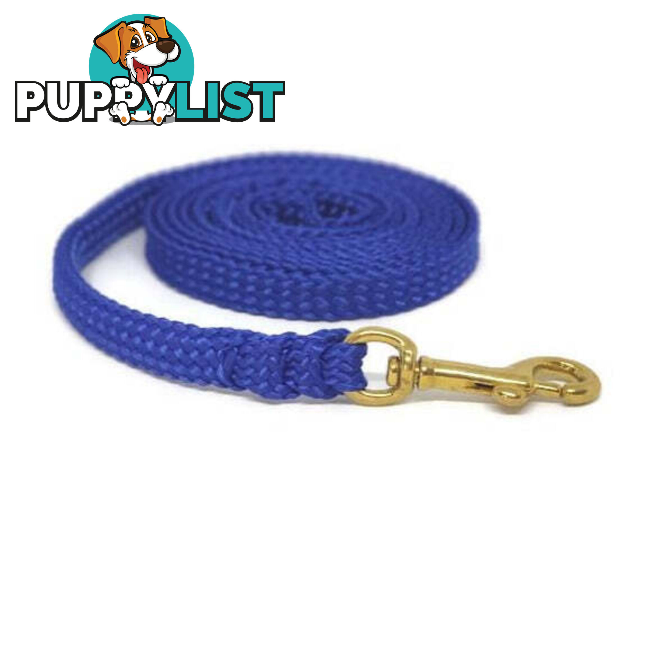 1.8m to 10m Long Dog Lead No Stitching Tough Yarnix 10mm Wide - YNXLD10-5-BL-SS