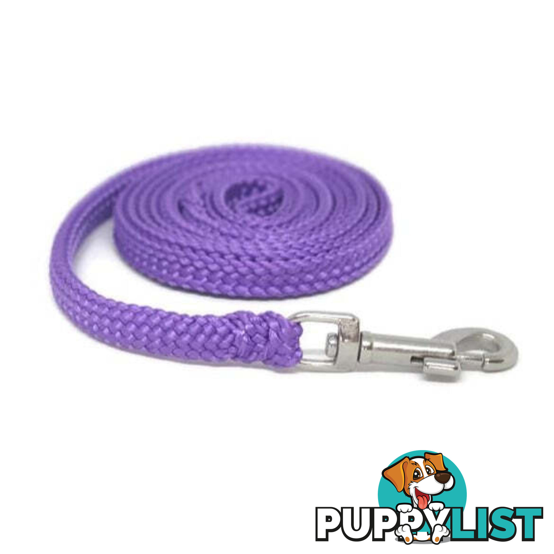 1.8m to 10m Long Dog Lead No Stitching Tough Yarnix 10mm Wide - YNXLD10-5-BL-SS