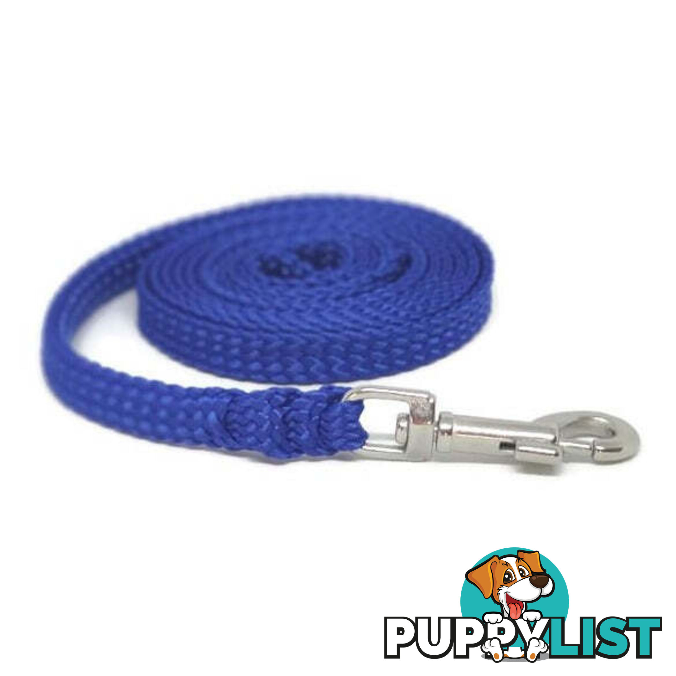 1.8m to 10m Long Dog Lead No Stitching Tough Yarnix 10mm Wide - YNXLD10-5-BL-SS