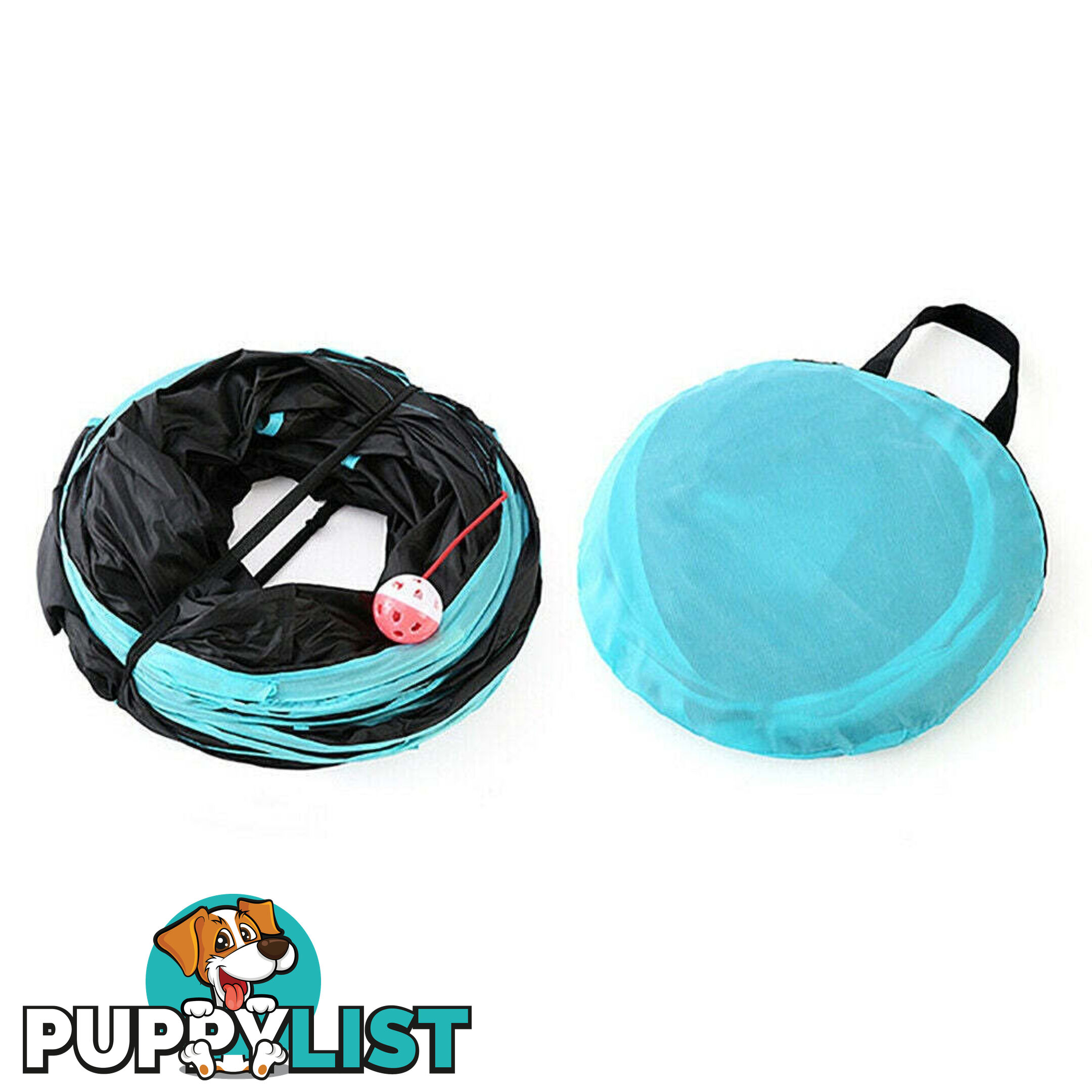 Pet Cat Kitten Puppy 4-Way Tunnel Play Toy Foldable Funny Exercise Tunnel Rabbit - V201-FDZ0727BL8AU