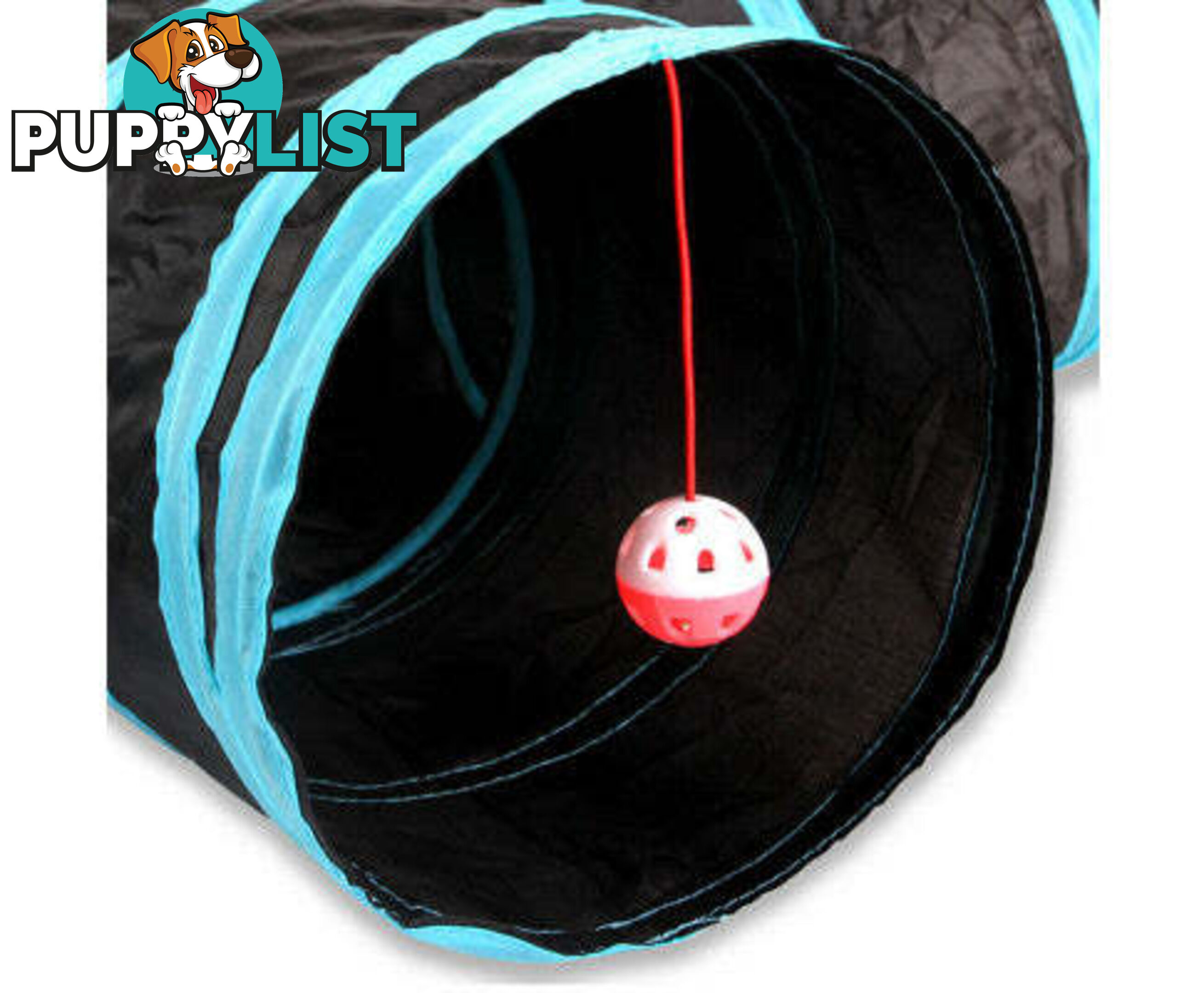 Pet Cat Kitten Puppy 4-Way Tunnel Play Toy Foldable Funny Exercise Tunnel Rabbit - V201-FDZ0727BL8AU