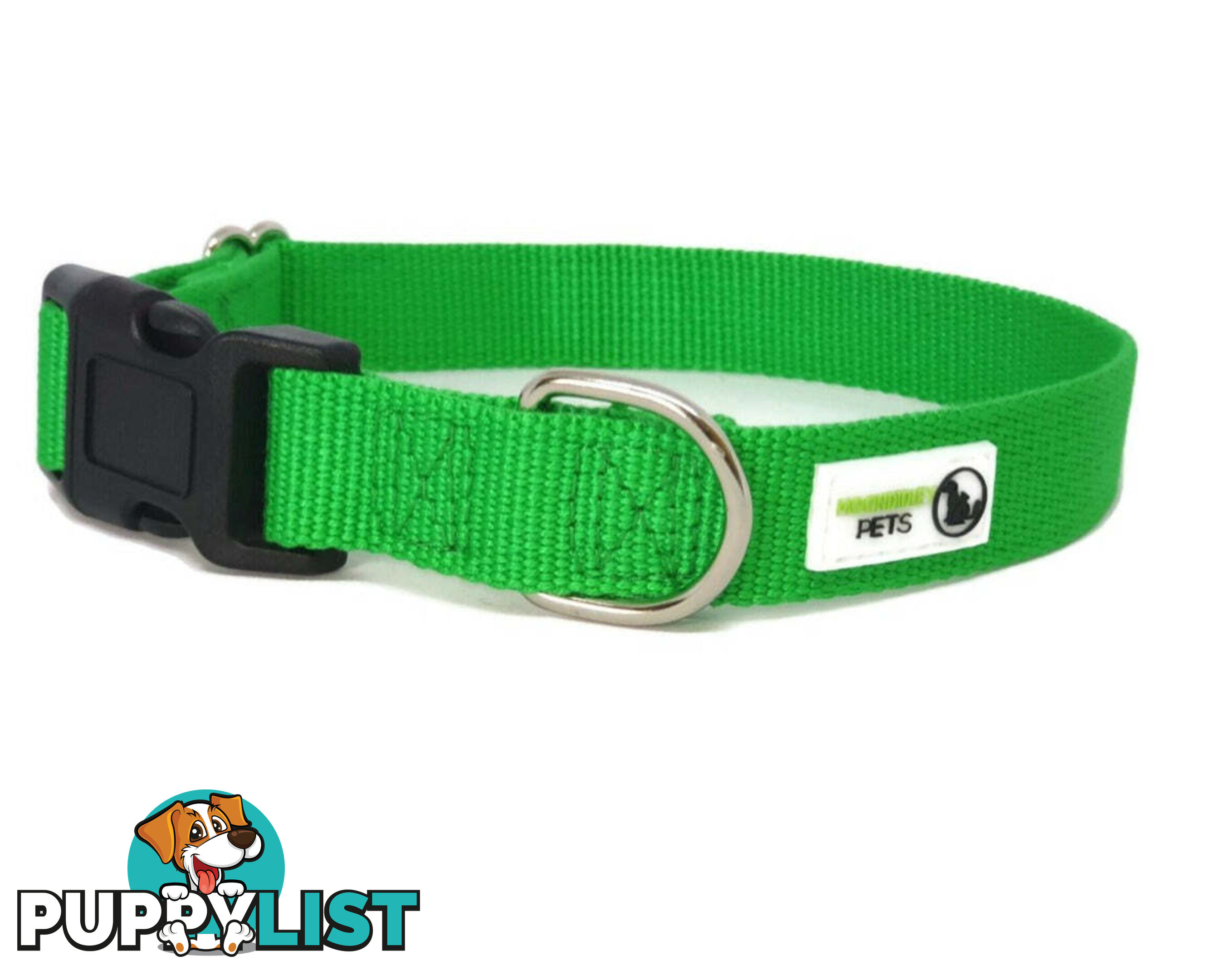 100% Pure Bamboo Fibre Dog Collar Plastic Buckle - Moondidley Pets - MDPCOLBAMSGRN
