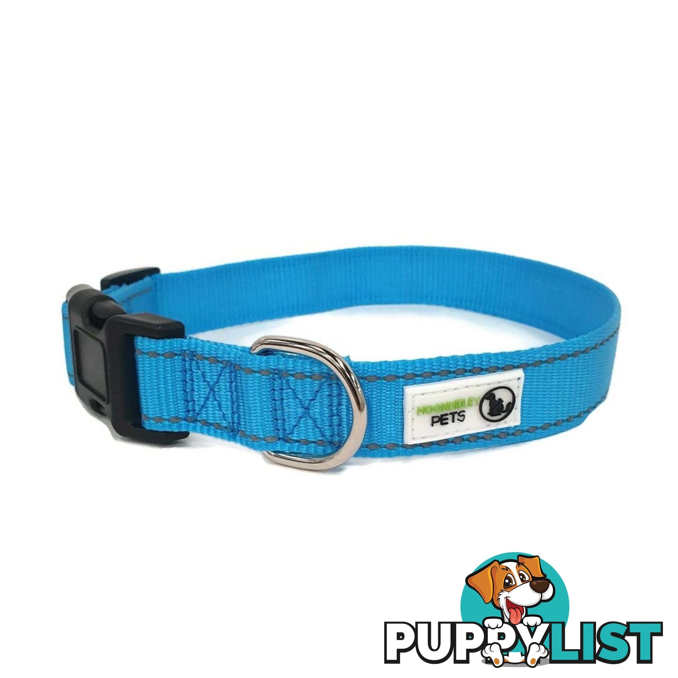 Nylon w/Reflective Stitching Dog Collar - Moondidley Pets - MDPCOLREFSPUR