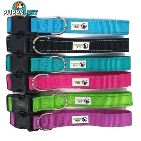 Nylon w/Reflective Stitching Dog Collar - Moondidley Pets - MDPCOLREFSPUR