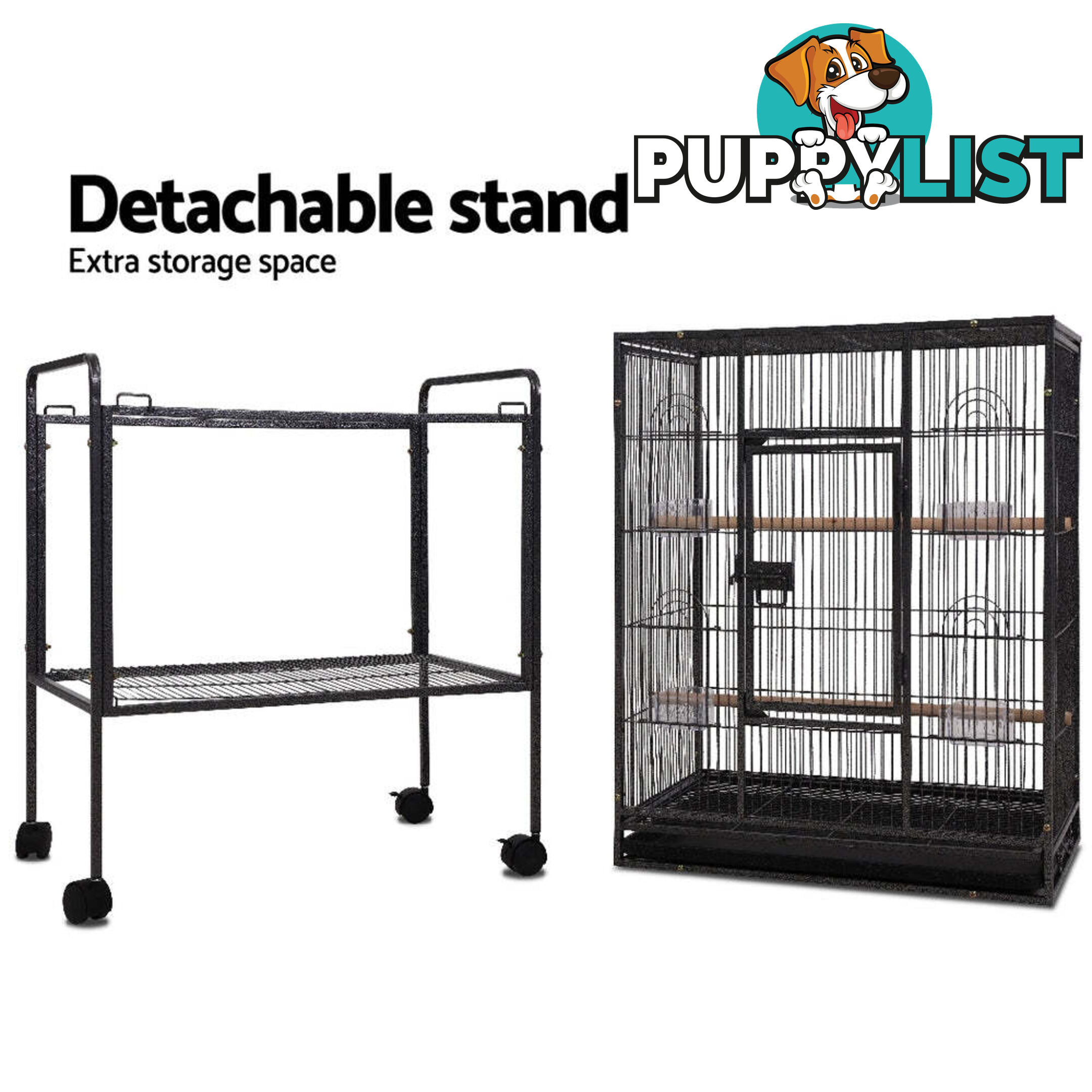 i.Pet Bird Cage 144cm Large Aviary - PET-BIRDCAGE-B030-BK