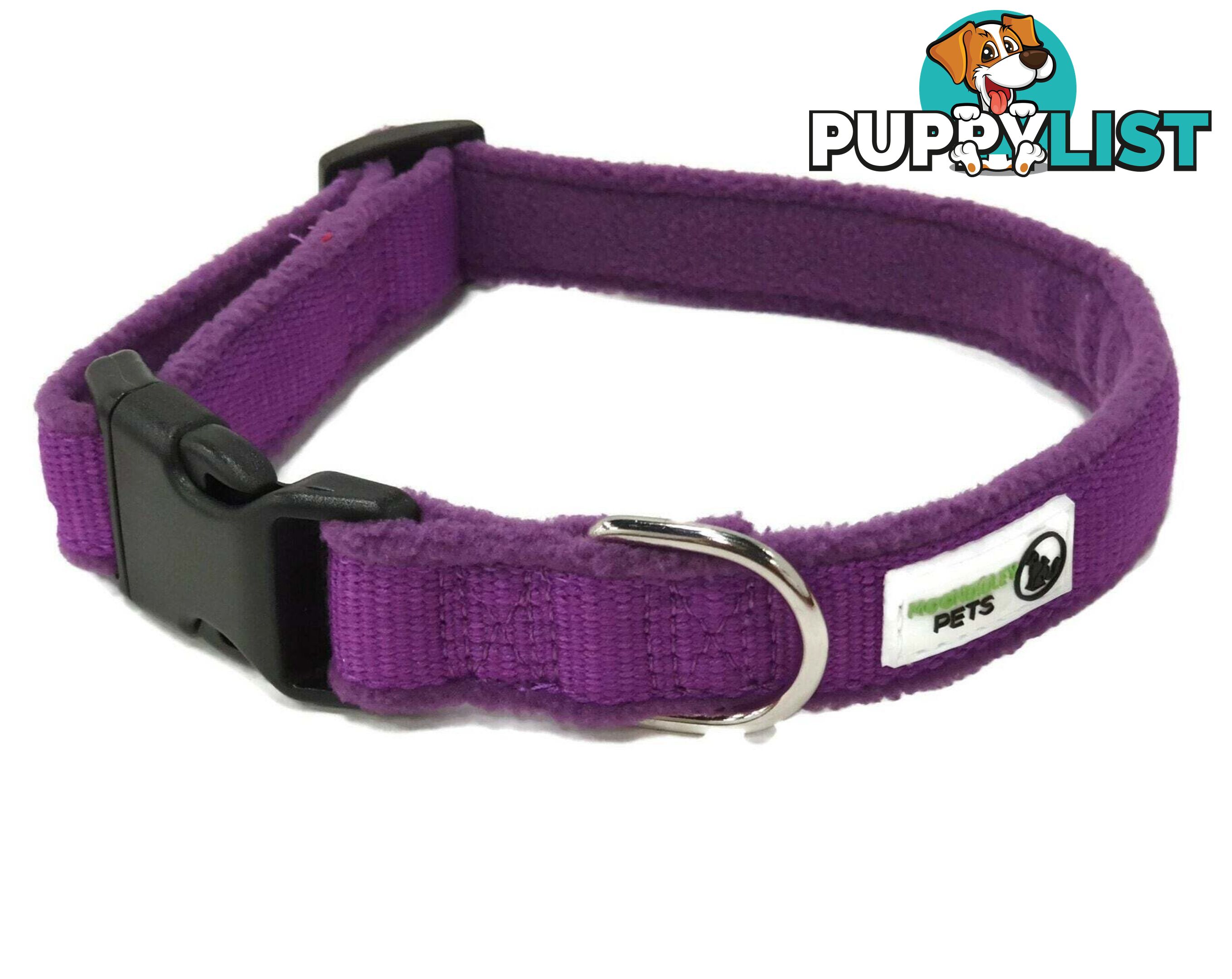100% Pure Bamboo Fibre w/Fleece Lining Dog Collar Plastic Buckle - Moondidley Pets - MDPCOLFLESPNK