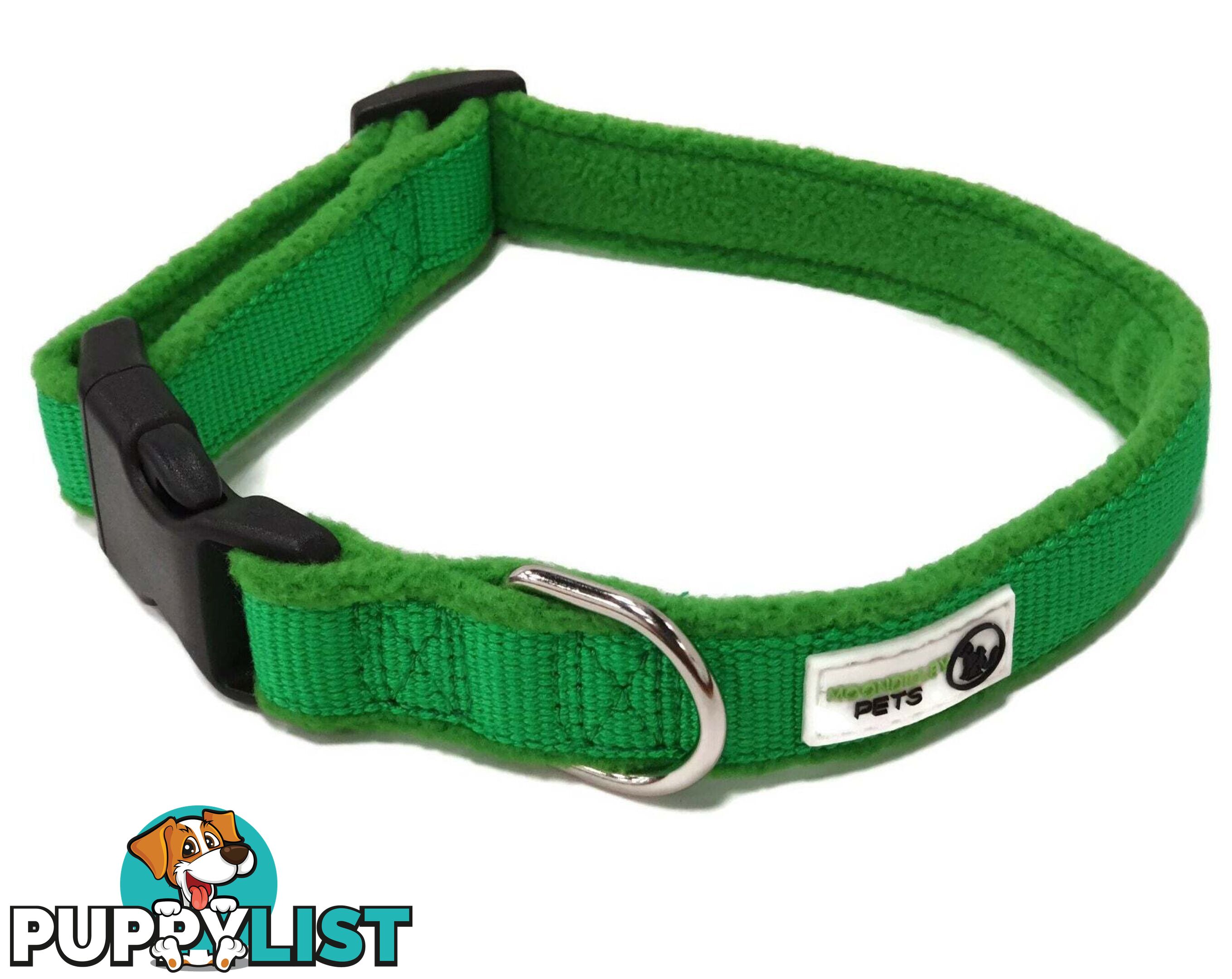 100% Pure Bamboo Fibre w/Fleece Lining Dog Collar Plastic Buckle - Moondidley Pets - MDPCOLFLESPNK