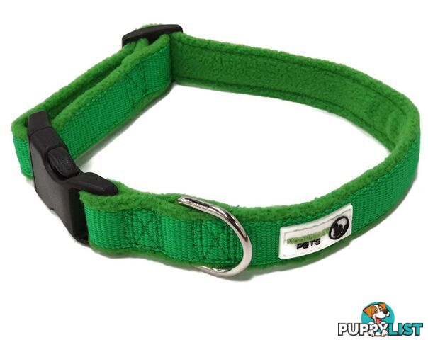 100% Pure Bamboo Fibre w/Fleece Lining Dog Collar Plastic Buckle - Moondidley Pets - MDPCOLFLESPNK