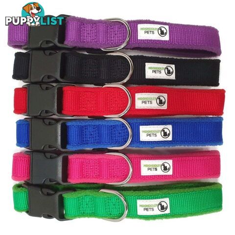100% Pure Bamboo Fibre w/Fleece Lining Dog Collar Plastic Buckle - Moondidley Pets - MDPCOLFLESPNK