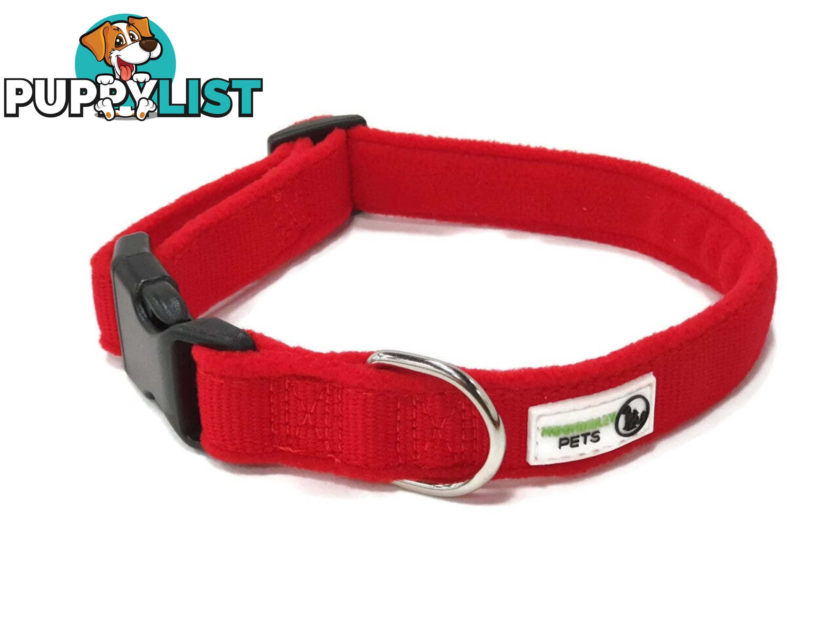 100% Pure Bamboo Fibre w/Fleece Lining Dog Collar Plastic Buckle - Moondidley Pets - MDPCOLFLESPNK