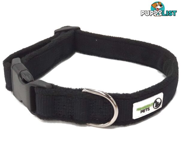 100% Pure Bamboo Fibre w/Fleece Lining Dog Collar Plastic Buckle - Moondidley Pets - MDPCOLFLESPNK