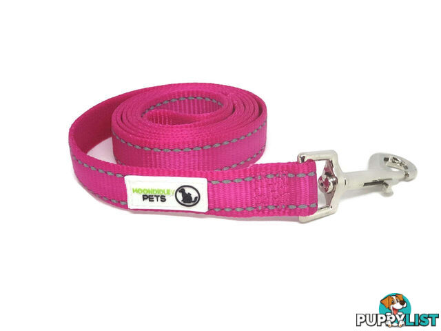 1.8m Nylon w/Reflective Stitching Dog Lead - Moondidley Pets - MDPLDREFPUR251.8