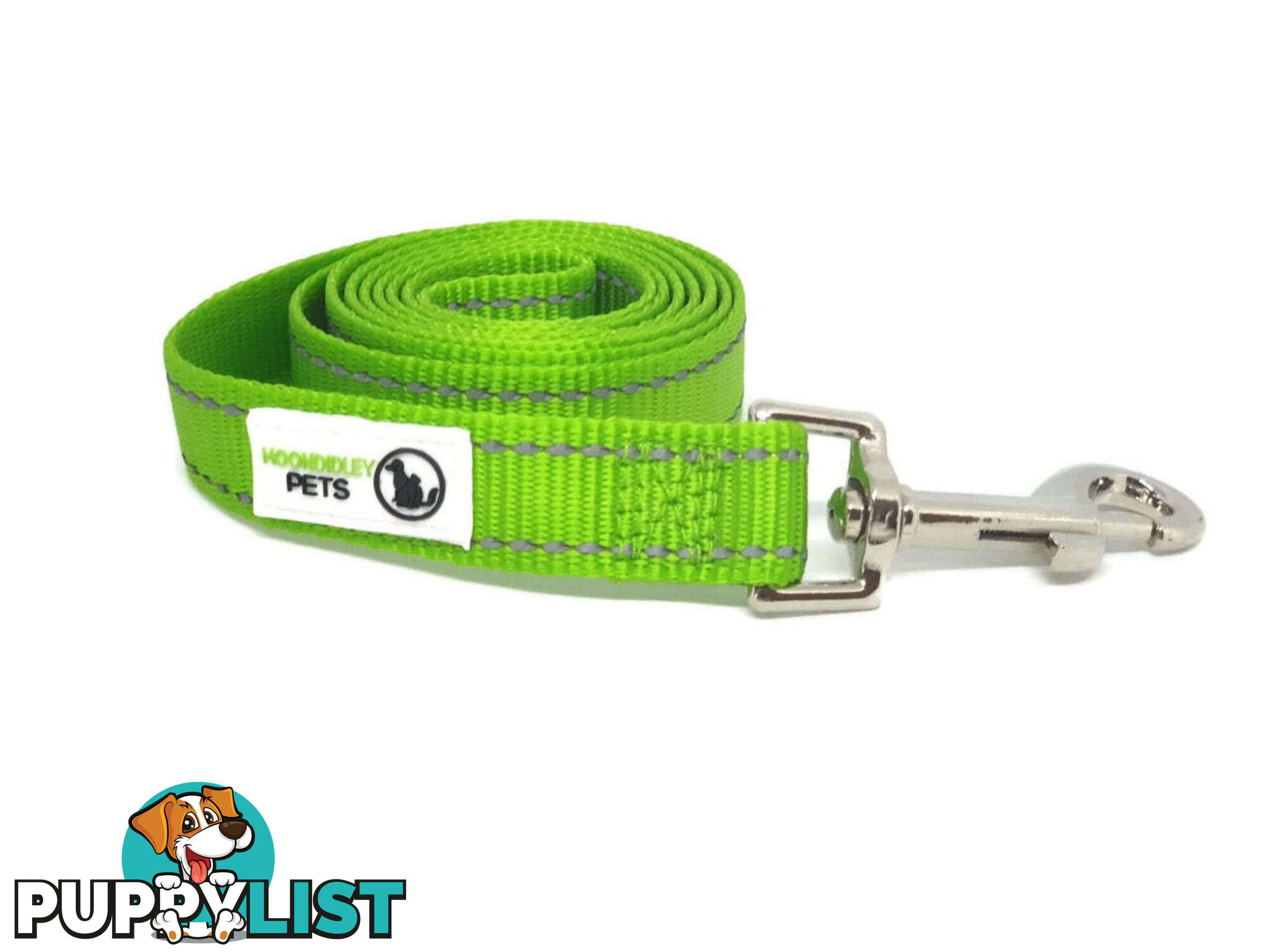 1.8m Nylon w/Reflective Stitching Dog Lead - Moondidley Pets - MDPLDREFPUR251.8