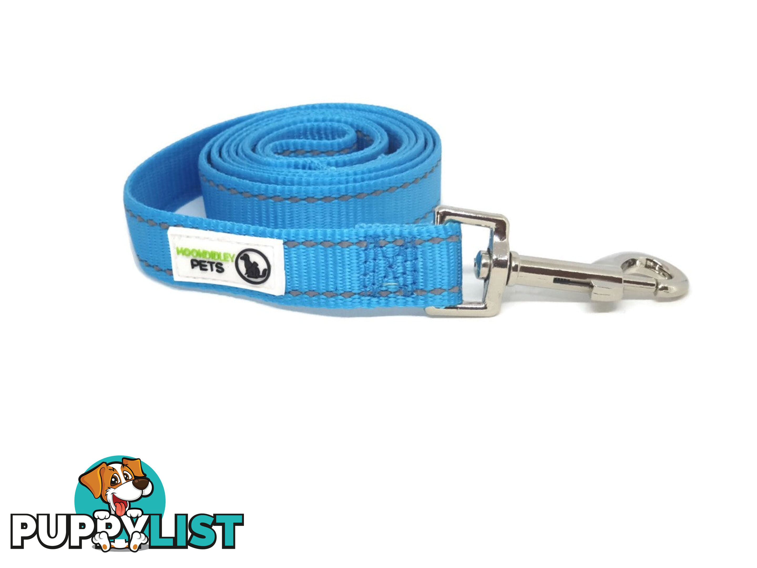 1.8m Nylon w/Reflective Stitching Dog Lead - Moondidley Pets - MDPLDREFPUR251.8