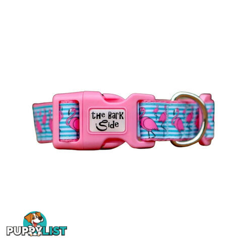 Flamingo Dog Collar - Hand Made by The Bark Side - TBSFLMSMLPNK