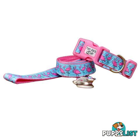 Flamingo Dog Collar - Hand Made by The Bark Side - TBSFLMSMLPNK