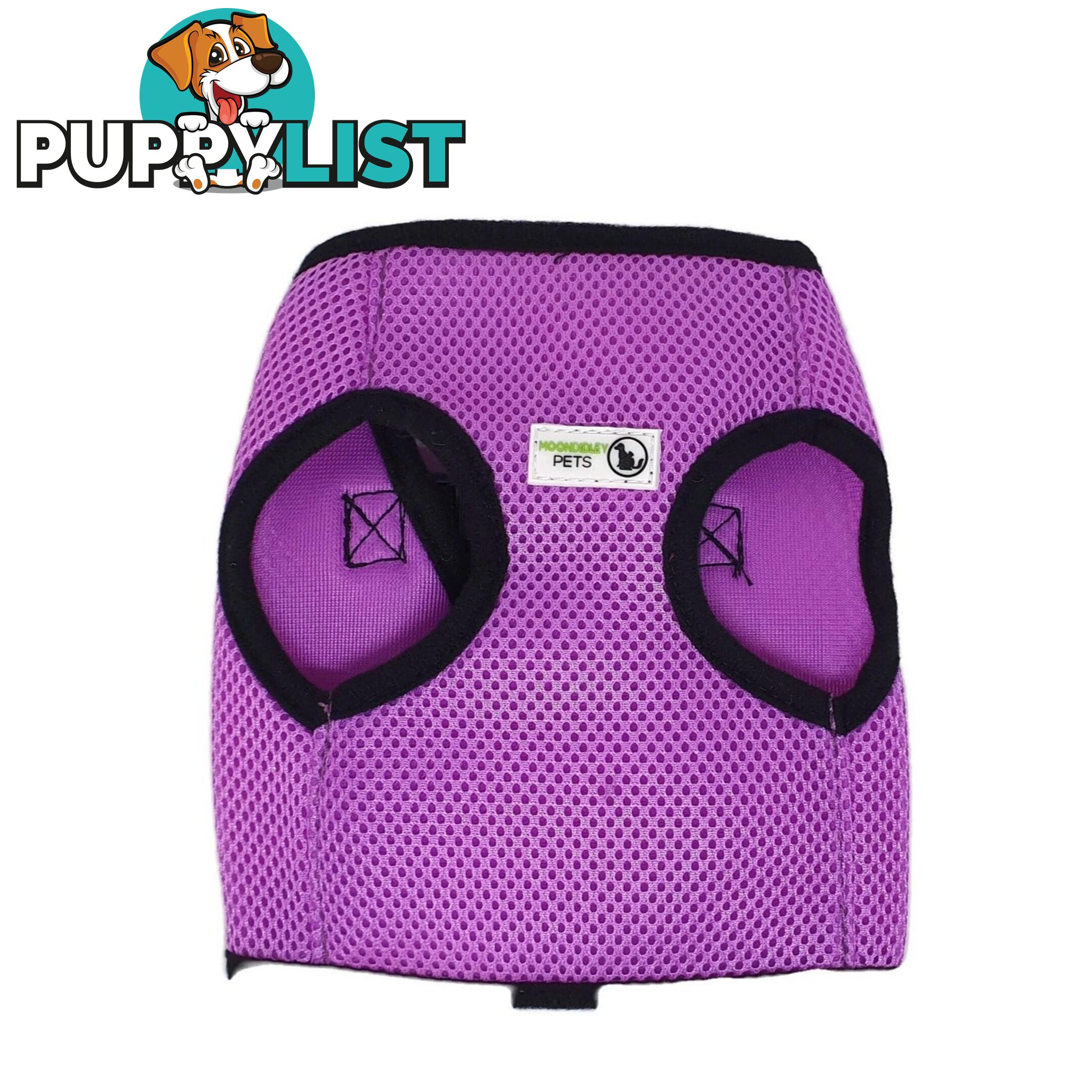 Vest Harness Pet Dog-Cat Step-in Velcro and Buckle Attachments - Moondidley Pets - MDPVESTMPNK
