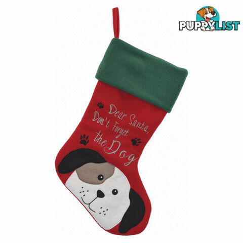 Christmas Stocking Dog 45cm - Prestige Pets - PPP93-PCS04645DOG