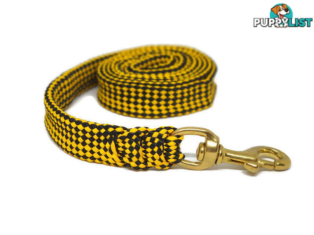 1.8m to 10m Long Dog Lead No Stitching Tough Yarnix 20mm Wide - YNXLD203BRBLKRED